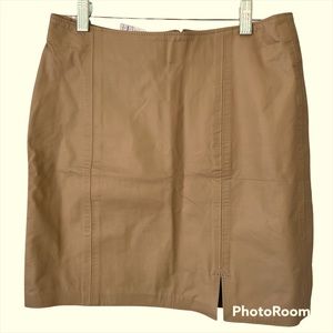 100% Tan Leather Mini Skirt size small